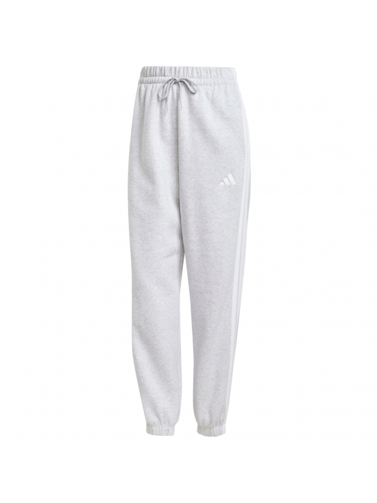 Dámske tepláky - nohavice voľného strihu adidas Essentials s 3 prúžkami, fleece, sivá IN6178